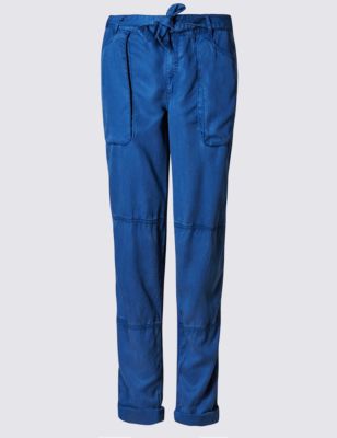 Tapered Leg Cargo Trousers with Belt